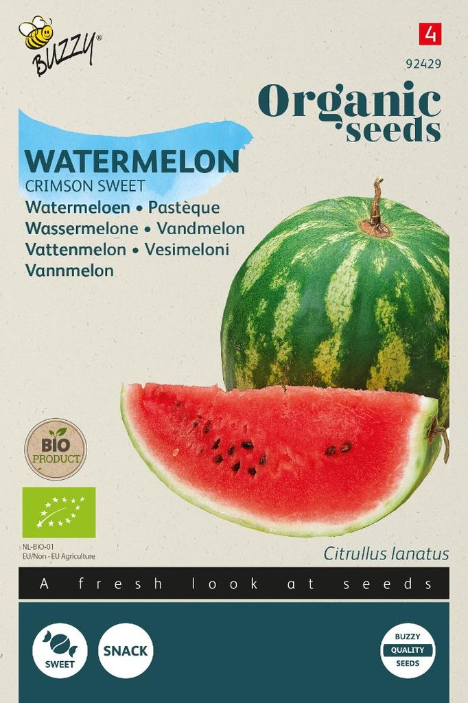 ###Bio - Watermeloen CRIMSON SWEET - ca 1 g