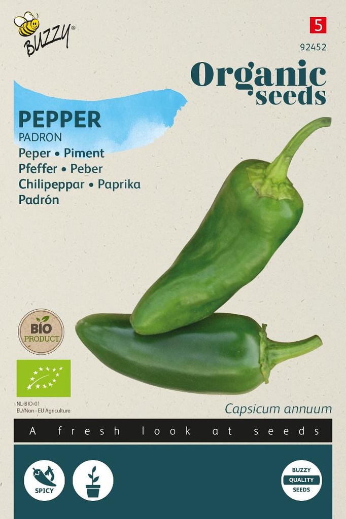 Turkse peper PADRON (BIO) - ca 0,15 g